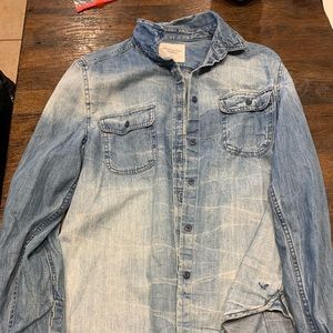American Eagle Oversize Denim Button Down Shirt